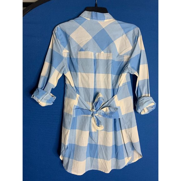 J.Crew blue/white tie-back button down tunic - Size XS - Picture 2 of 2